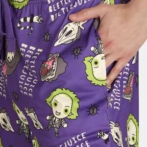 BEETLEJUICE Sleep Pants ~ Functional Pocket & Drawstring ~ Adult Sz M 32-34 NEW!